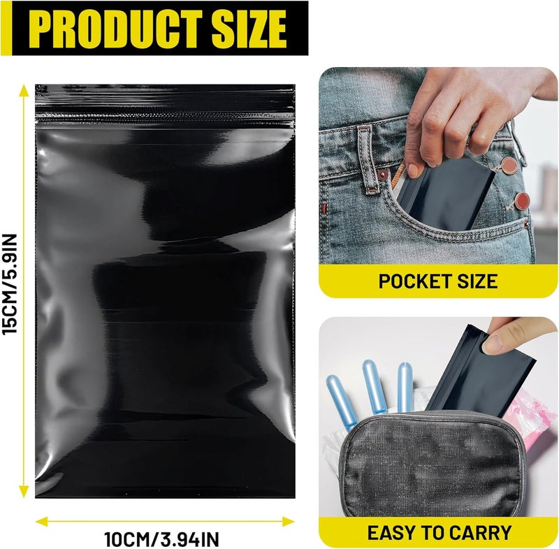 Cydioa Sanitary Napkin Disposal Bags, Women Tampon Disposal Bags for Feminine Hygiene, Self-sealing, Black, 120 pcs (4 x 6 inches) - Image 2